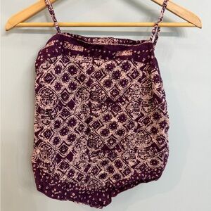 GAP Purple and Pink Batik Block Print Cami Floral Top Y2K Sz S